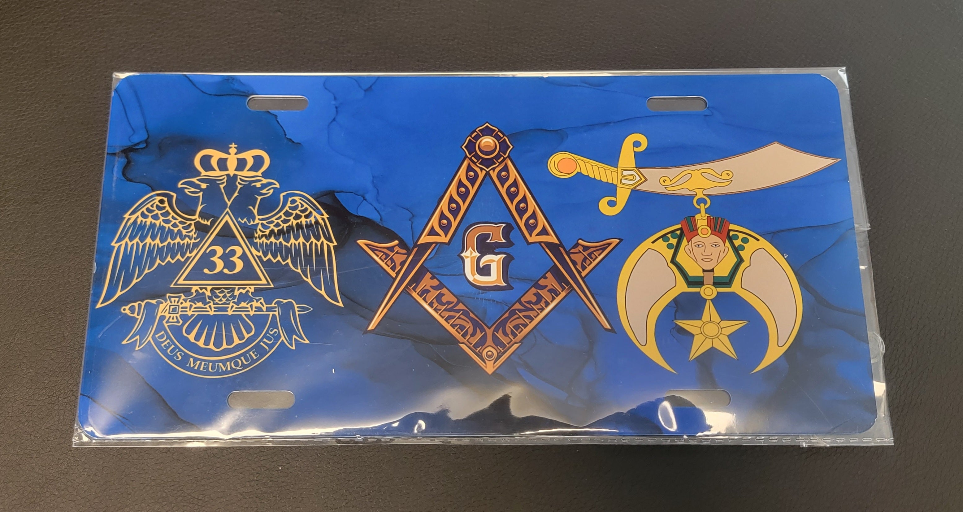 Multi-Emblem Masonic License Plate
