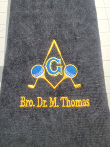 Embroidered Masonic Golf Towels
