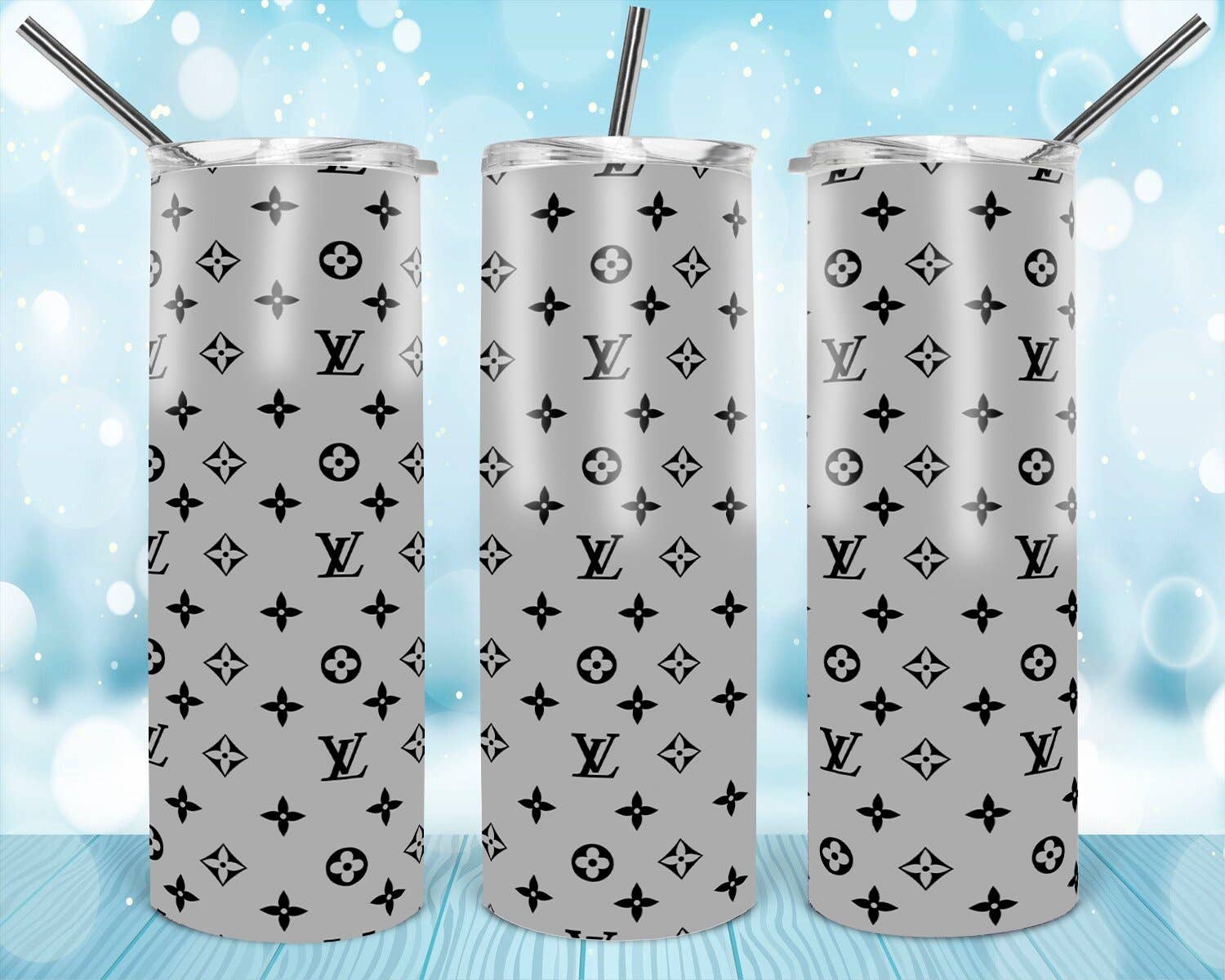 lv tumblers with lids and straws