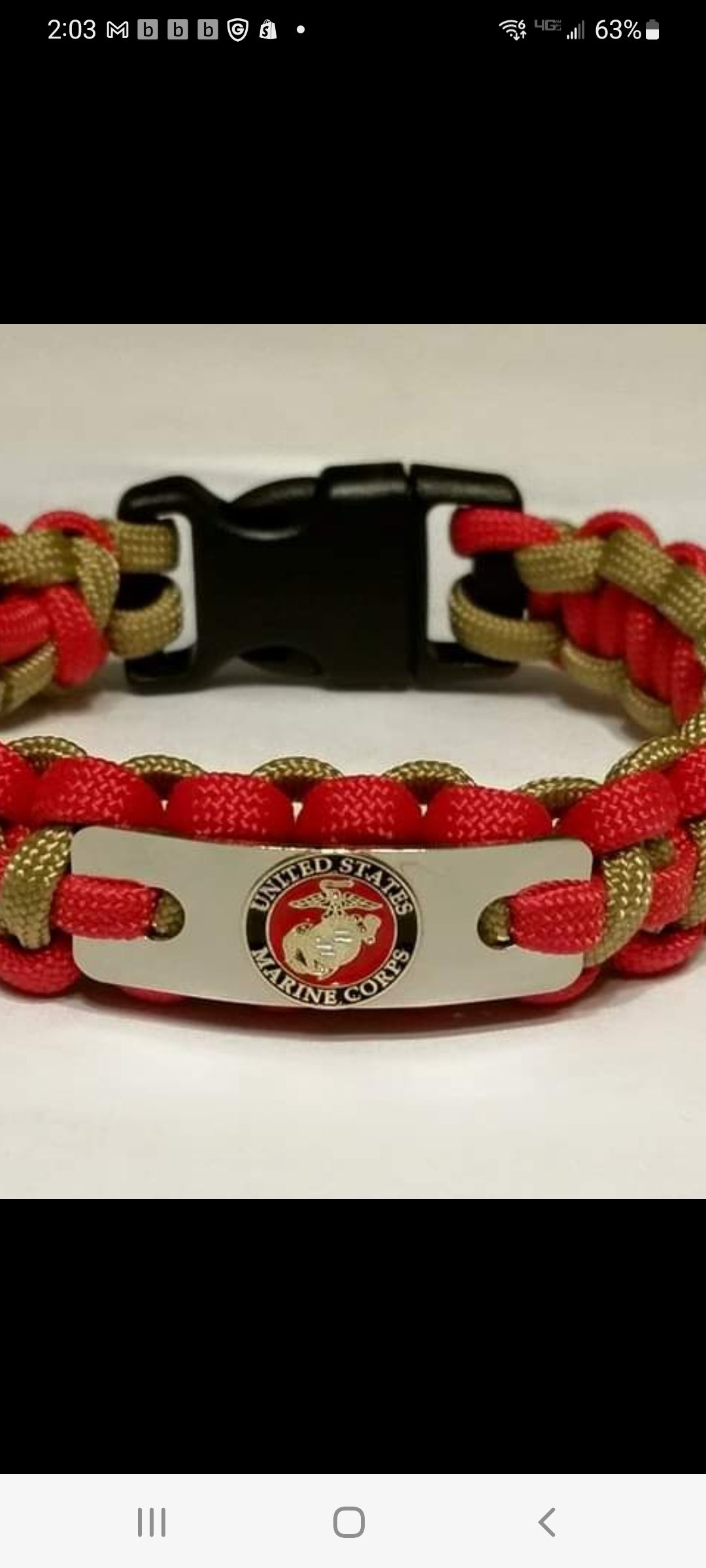 Paracord Bracelet Chiefs Bracelet Marine Corps Paracord Bracelet